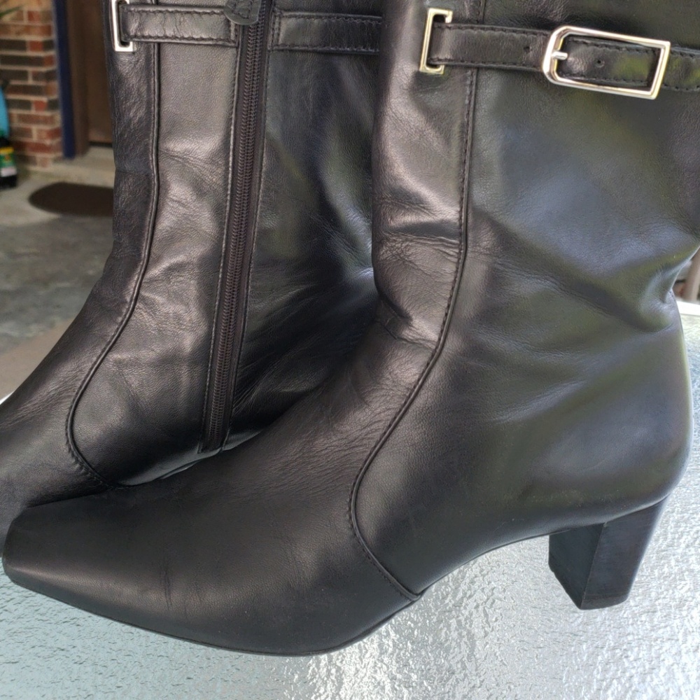 Cole Haan black boots with silver buckles size 9